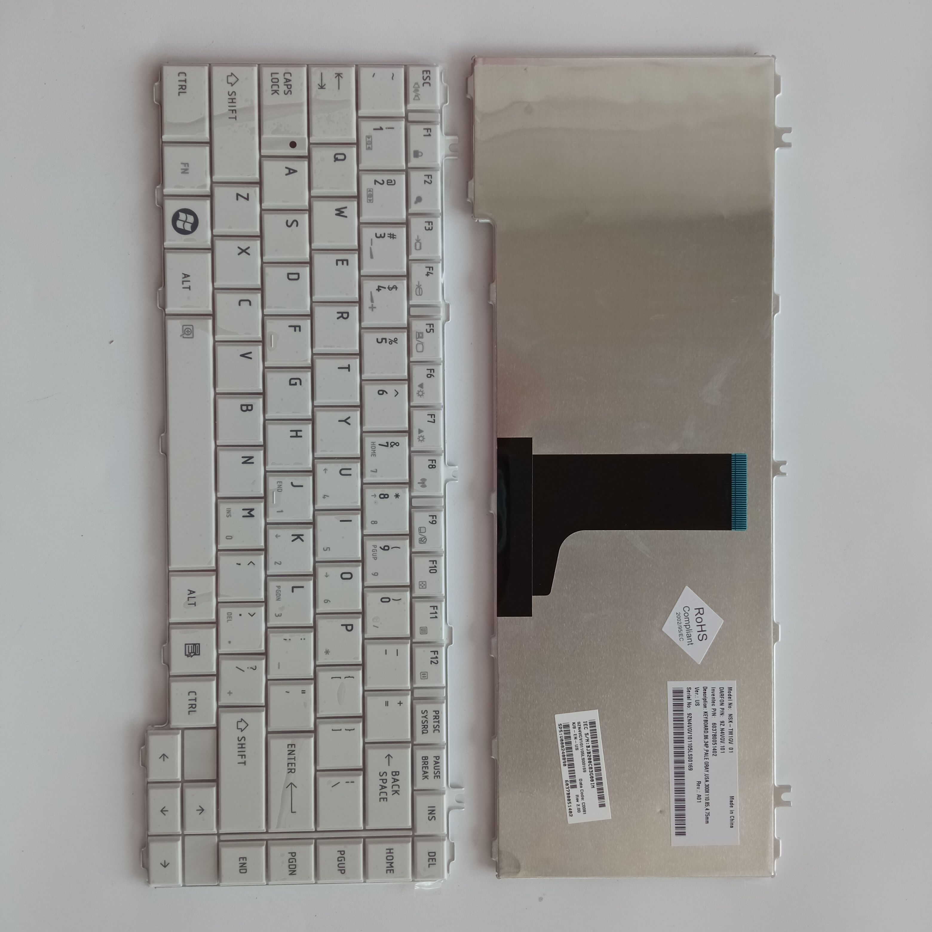 Picture of New Replacement Laptop Keyboard For TOSHIBA L600 WHITE US Layout